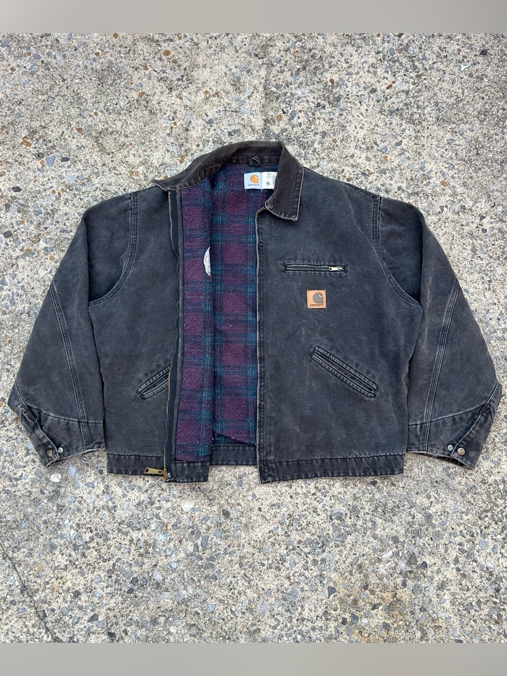 VTG Rare 90’s Carhartt Detroit Jacket J43 ONX Black Size XL USA